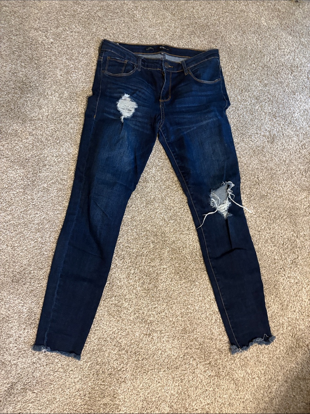 STS Blue Dark Indigo Distressed Skinny Jeans